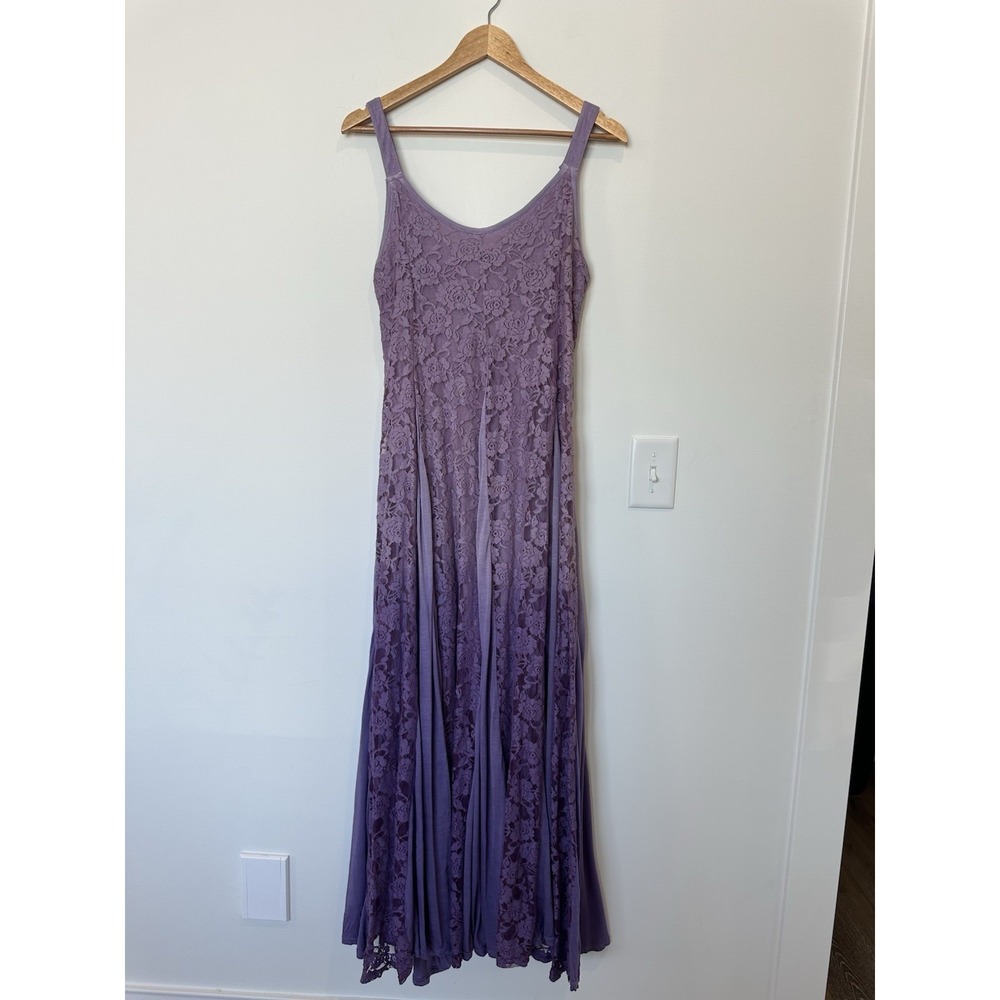 Indigo Thread Co Womens Small Purple Lace Floral Maxi Dress